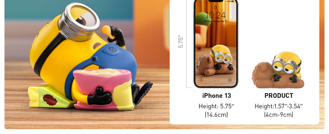 POP MART Minions Lazy Every Day Series Figures, Blind Box Figures, Random Design Action Figures Collectible Toys Home Decorations, Holiday Birthday Gifts, Single Box - CC72Toy