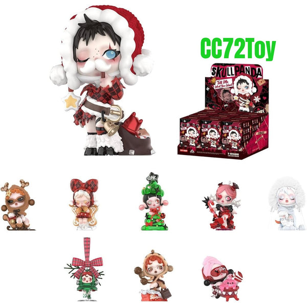 POP MART SKULLPANDA Wishing Time Series Figures, 9PCs Blind Box Figures, Random Design Action Figures Collectible Toys Home Decorations, Holiday Birthday Gifts, Whole Set - CC72Toy