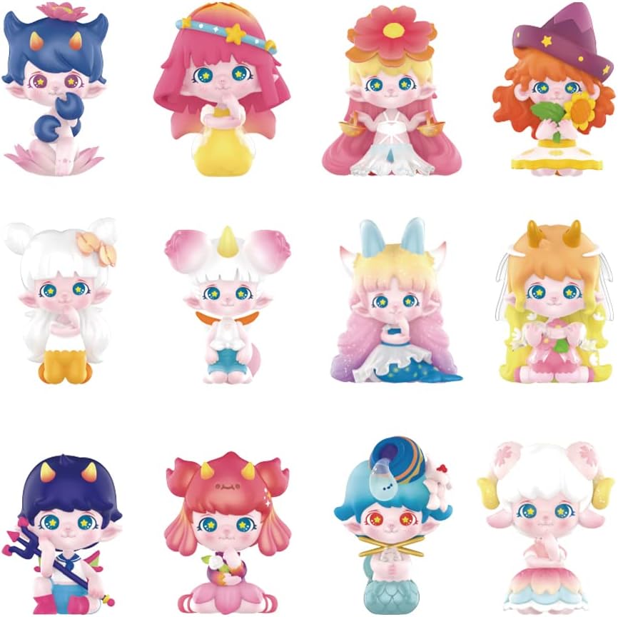 POP MART Zoe Flower Whispering Zodiac Series 3PC Exclusive Action Figure Box Toy Bulk Box Popular Collectible Art Toy Cute Figure Creative Gift, for Christmas Birthday Party Holiday - CC72Toy