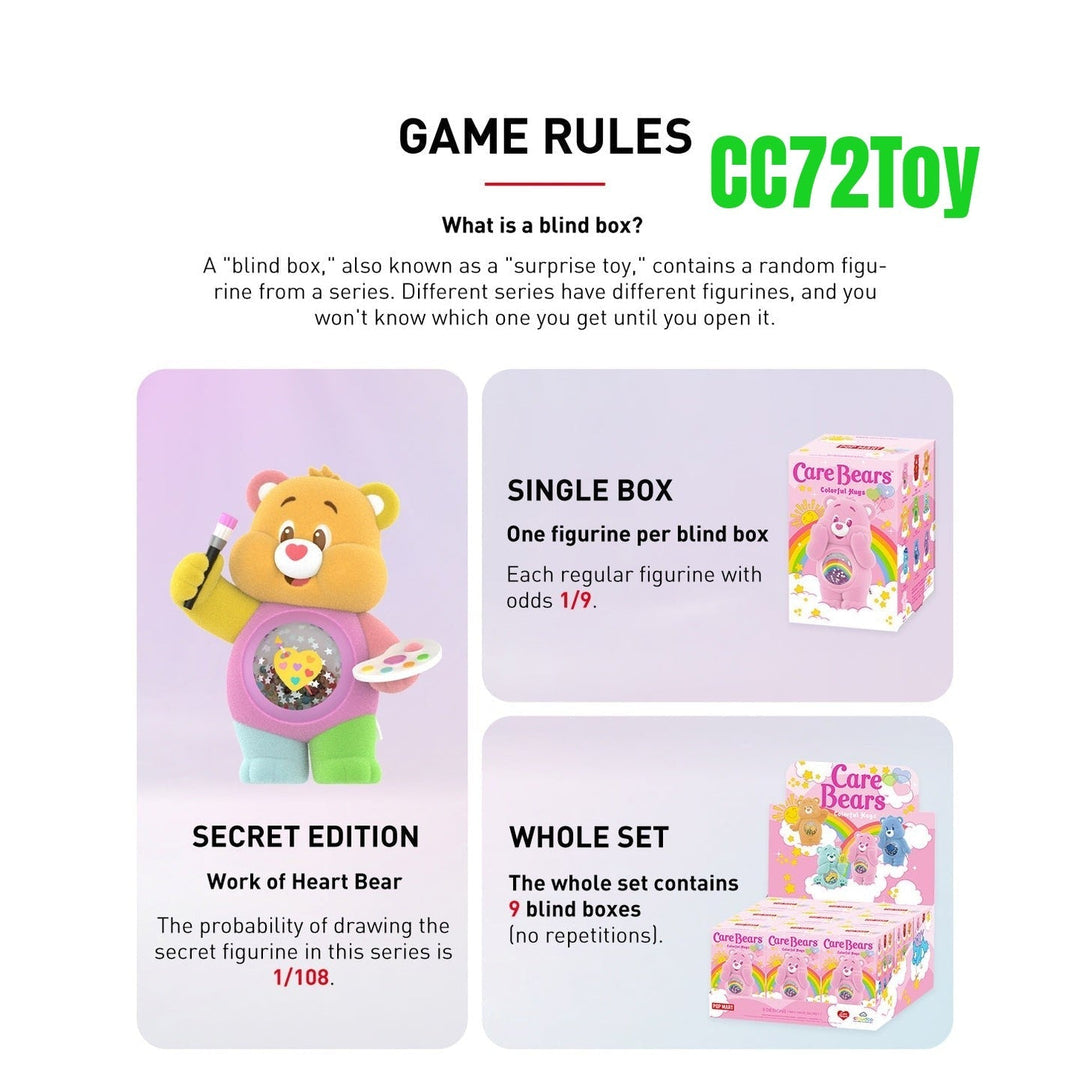 POP MART Care Bears Colorful Hugs Series Figures - CC72Toy