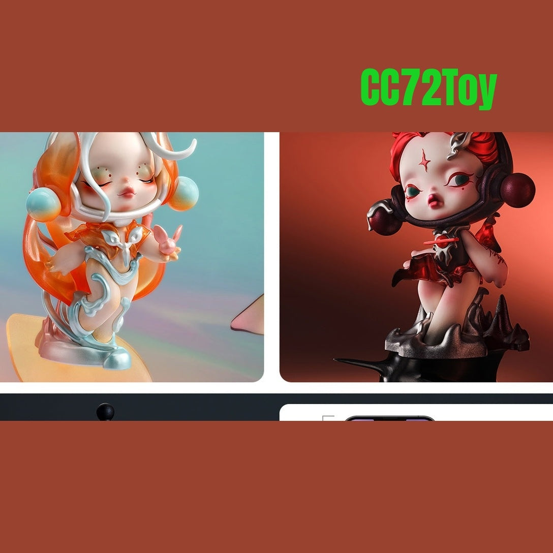 POP MART SKULLPANDA The Sound Series Figures, SKULLPANDA Blind Box Figures, Random Design Action Figures Collectible Toys Home Decorations, Holiday Birthday Gifts, Single Box - CC72Toy