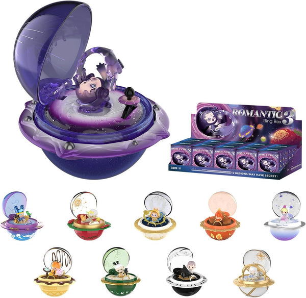 POP MART Romantic Ring Box Series 3 Scene Sets, 10PCs Romantic Ring Blind Box Figures, Random Design Action Figures Collectible Toys Home Decorations, Holiday Birthday Gifts, Whole Set - CC72Toy