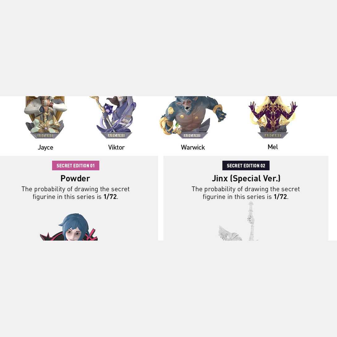 POP MART League of Legends: Arcane Series Figures Blind Box Figures, Random Design Action Figures Collectible Toys Home Decorations, Holiday Birthday Gifts for Girls and Boys, Single Box - CC72Toy