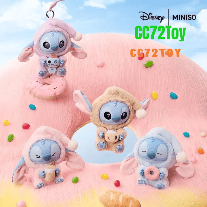 Authentic Miniso Stitch Eat Something Before Sleep Series Vinyl Figure Blind Box - CC72Toy