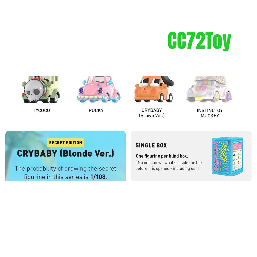 POP MART POPCAR Happy Weekend Series 9PC Exclusive Action Figure Box Toy Bulk Box Popular Collectible Art Toy Cute Figure Creative Gift, for Christmas Birthday Party Holiday - CC72Toy