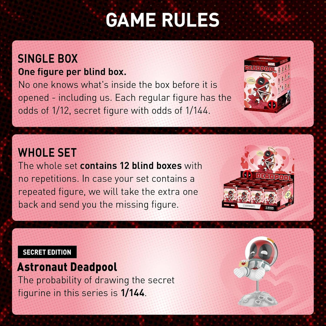 POP MART Marvel Deadpool Series Figures, Random Design Action Figures Collectible Toys Home Decorations, Holiday Birthday Gifts, Single Box - CC72Toy