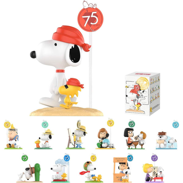 POP MART Peanuts 75th Anniversary Snoopy Comic Life Series Blind Box Figures, Random Design Action Figures Collectible Toys Home Decorations, Holiday Birthday Gifts for Girls and Boys, Single Box - CC72Toy