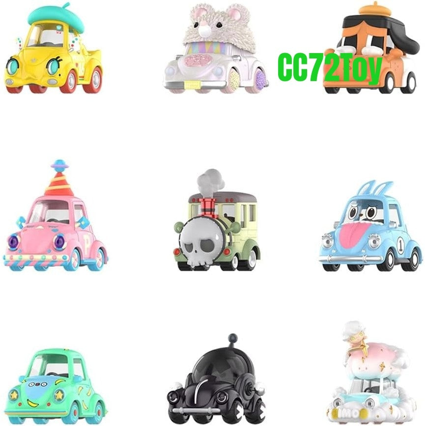 POP MART POPCAR Happy Weekend Series 9PC Exclusive Action Figure Box Toy Bulk Box Popular Collectible Art Toy Cute Figure Creative Gift, for Christmas Birthday Party Holiday - CC72Toy