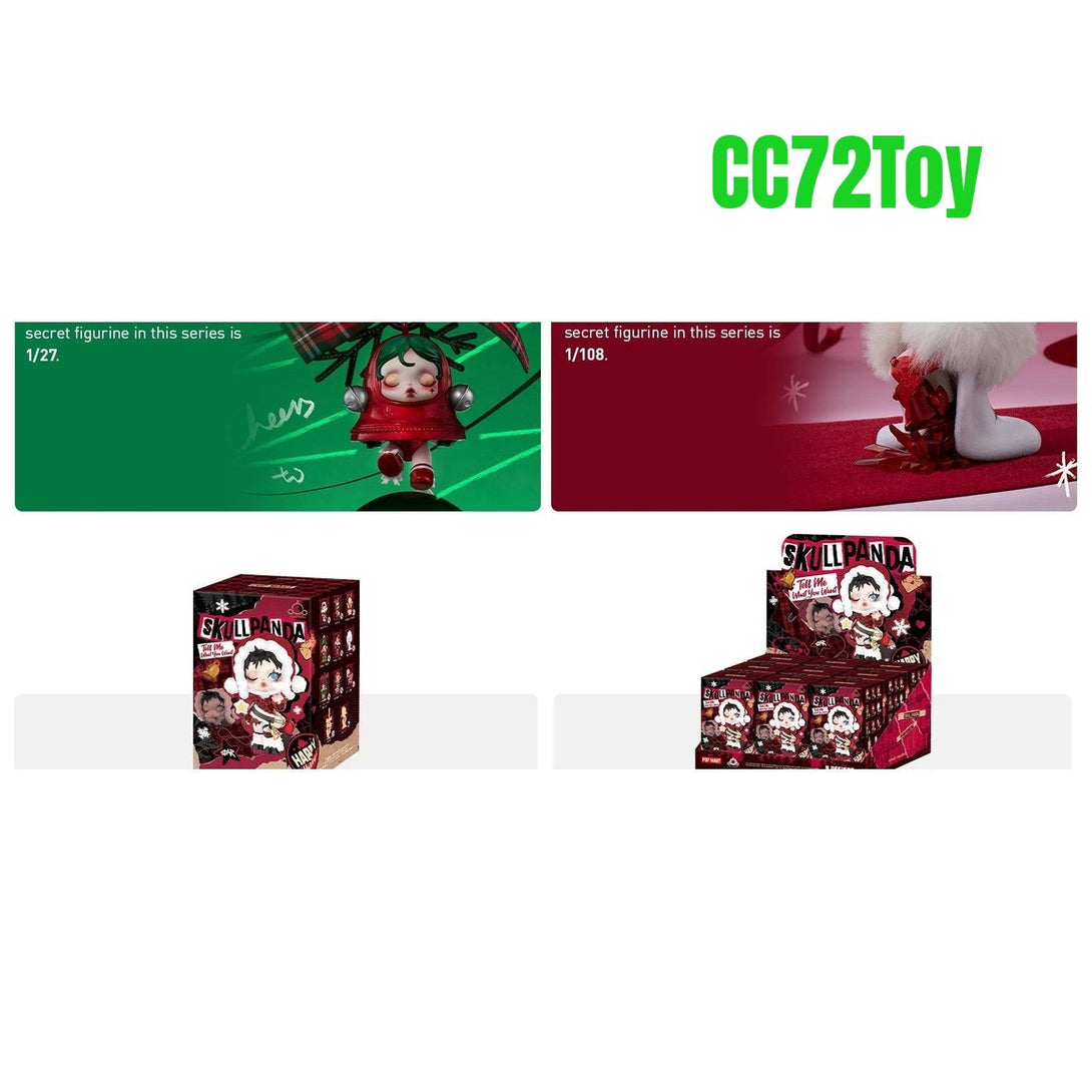 POP MART SKULLPANDA Wishing Time Series Figures, 9PCs Blind Box Figures, Random Design Action Figures Collectible Toys Home Decorations, Holiday Birthday Gifts, Whole Set - CC72Toy