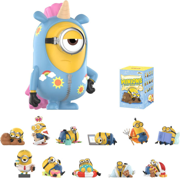 POP MART Minions Lazy Every Day Series Figures, Blind Box Figures, Random Design Action Figures Collectible Toys Home Decorations, Holiday Birthday Gifts, Single Box - CC72Toy