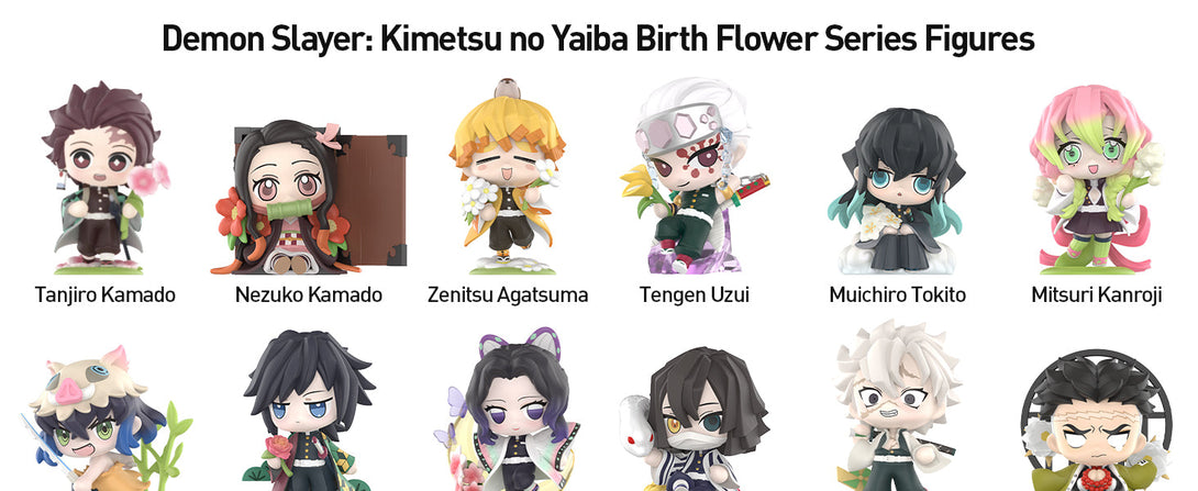 POP MART Demon Slayer Birth Flower Series Figures, Blind Box Figures, Random Design Action Figures Collectible Toys Home Decorations, Holiday Birthday Gifts, Single Box - CC72Toy