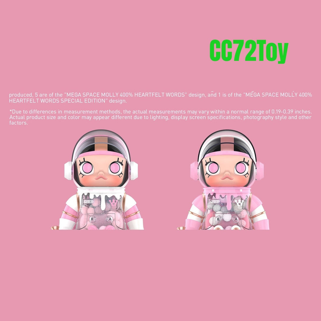 POP MART MEGA Space Molly 400% Heartfelt Words Collection Figurine, 11.6 Inch Height - CC72Toy