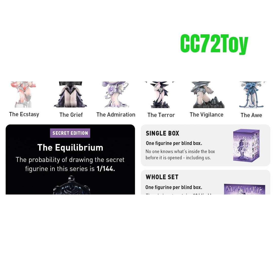 POP MART SKULLPANDA The Sound Series Figures, SKULLPANDA Blind Box Figures, Random Design Action Figures Collectible Toys Home Decorations, Holiday Birthday Gifts, Single Box - CC72Toy