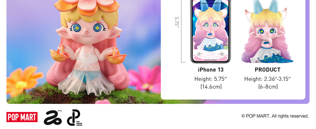 POP MART Zoe Flower Whispering Zodiac Series 3PC Exclusive Action Figure Box Toy Bulk Box Popular Collectible Art Toy Cute Figure Creative Gift, for Christmas Birthday Party Holiday - CC72Toy