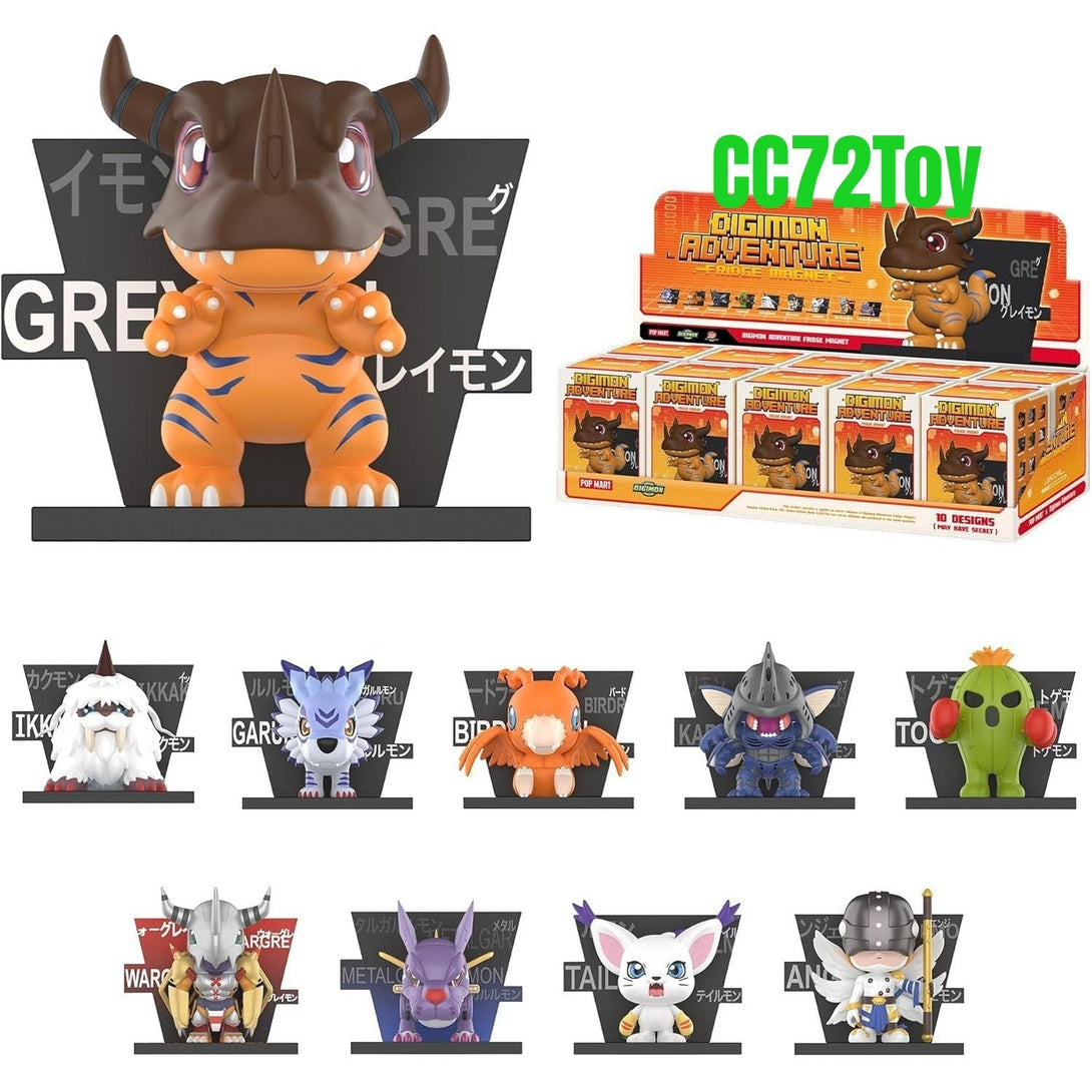 POP MART Digimon Adventure Fridge Magnet Series Blind Box Figures - CC72Toy
