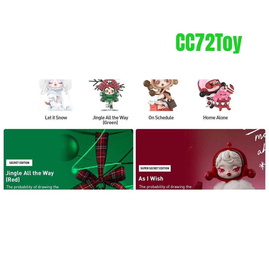 POP MART SKULLPANDA Wishing Time Series Figures, 9PCs Blind Box Figures, Random Design Action Figures Collectible Toys Home Decorations, Holiday Birthday Gifts, Whole Set - CC72Toy