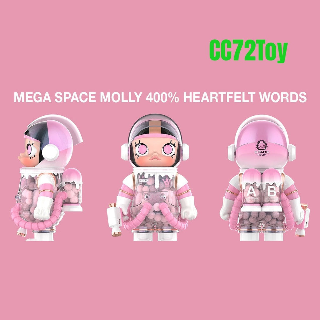 POP MART MEGA Space Molly 400% Heartfelt Words Collection Figurine, 11.6 Inch Height - CC72Toy