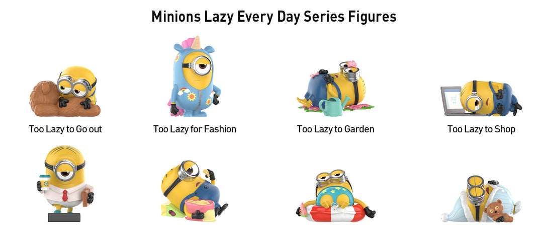 POP MART Minions Lazy Every Day Series Figures, Blind Box Figures, Random Design Action Figures Collectible Toys Home Decorations, Holiday Birthday Gifts, Single Box - CC72Toy