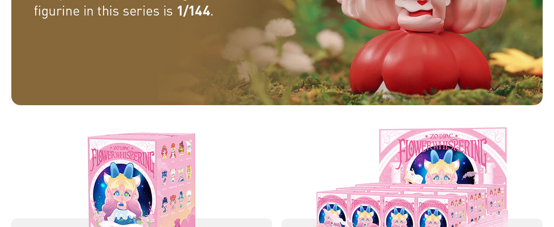 POP MART Zoe Flower Whispering Zodiac Series 3PC Exclusive Action Figure Box Toy Bulk Box Popular Collectible Art Toy Cute Figure Creative Gift, for Christmas Birthday Party Holiday - CC72Toy