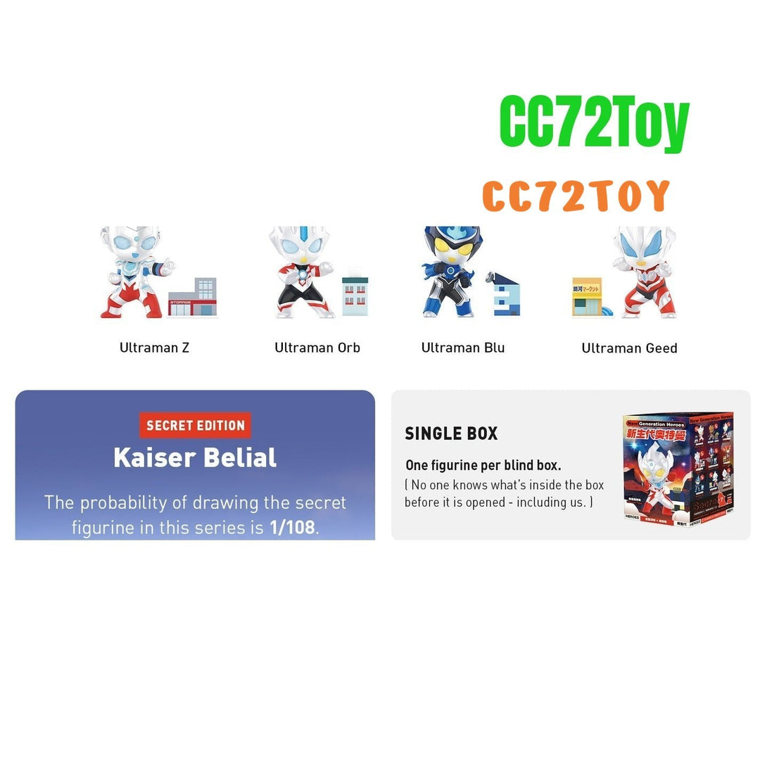 POP MART, Ultraman - New Generation Heroes, Action Figure, 9/9 Set, Collection Toys, Random Box, Gift for Birthday Christmas Party Holiday, Home Decoration - CC72Toy