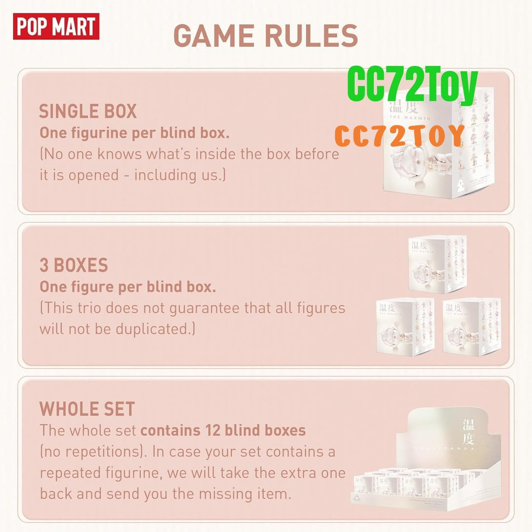 POP MART SKULLPANDA Warmth Series, SKULLPANDA Blind Box Figures, Random Design Action Figures Collectible Toys Home Decorations, Holiday Birthday Gifts for Girls and Boys, Single Box - CC72Toy