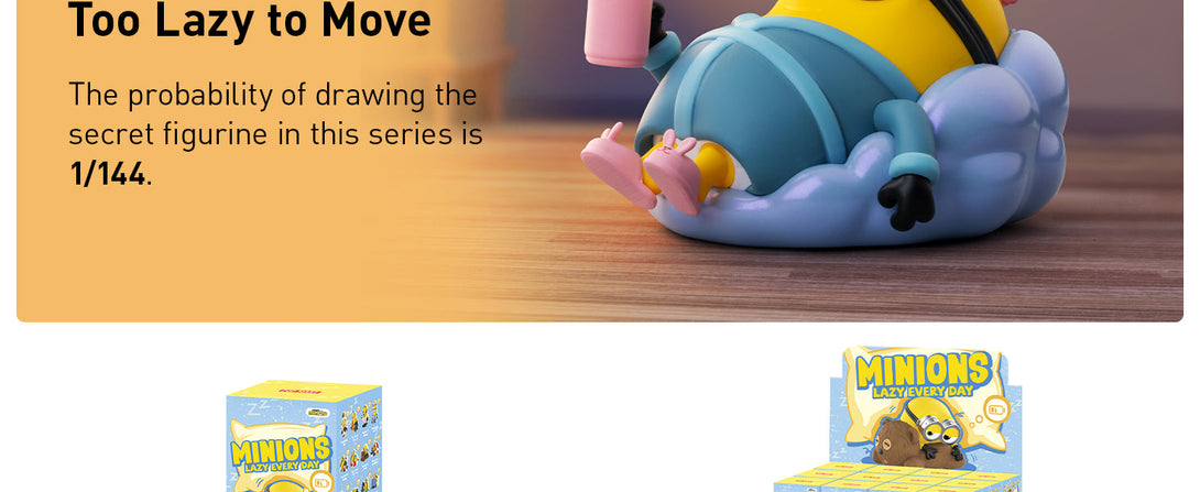 POP MART Minions Lazy Every Day Series Figures, Blind Box Figures, Random Design Action Figures Collectible Toys Home Decorations, Holiday Birthday Gifts, Single Box - CC72Toy