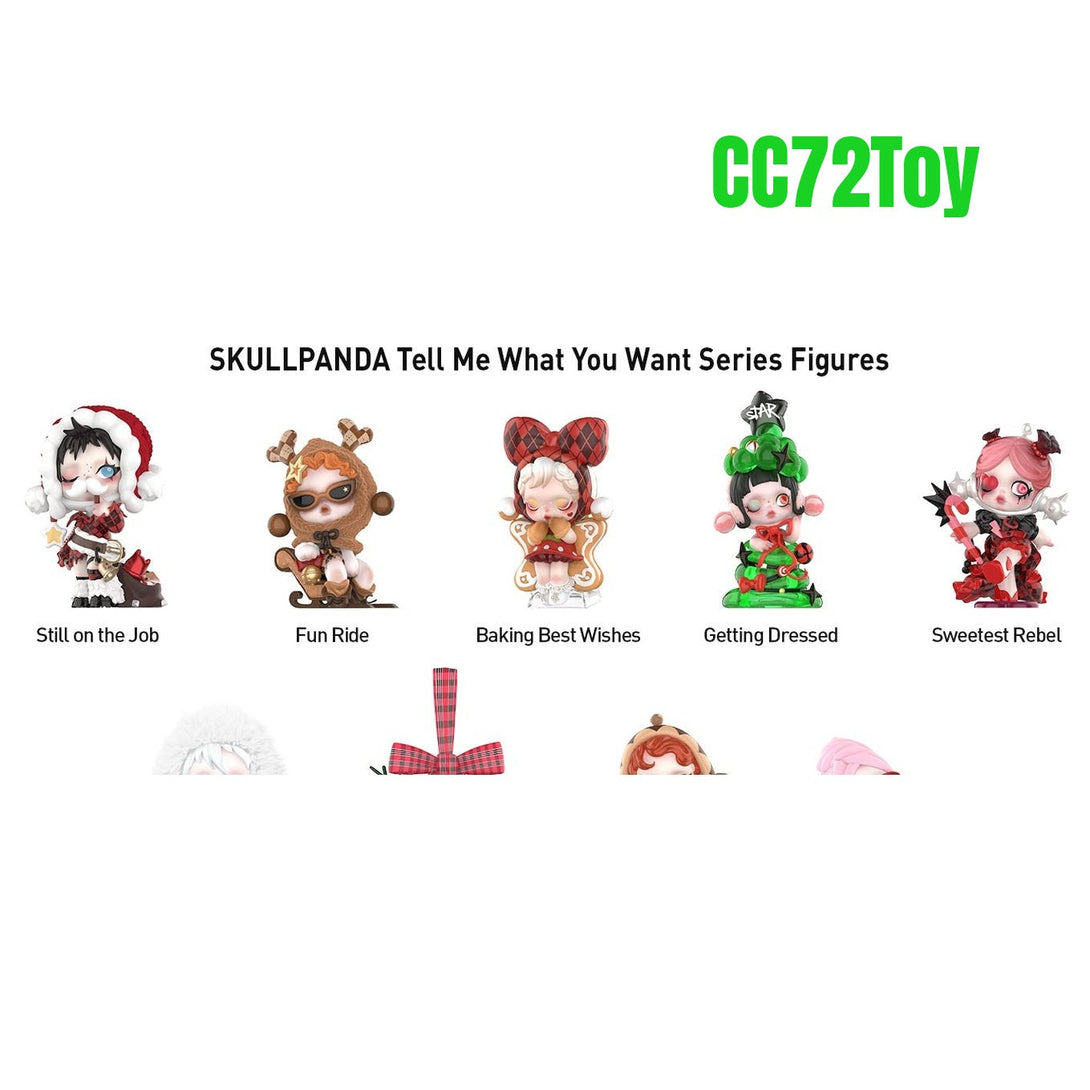 POP MART SKULLPANDA Wishing Time Series Figures, 9PCs Blind Box Figures, Random Design Action Figures Collectible Toys Home Decorations, Holiday Birthday Gifts, Whole Set - CC72Toy