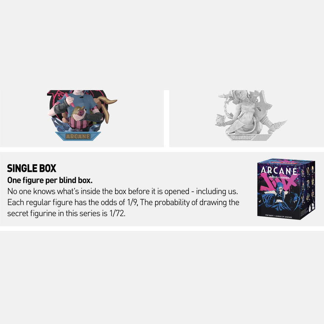 POP MART League of Legends: Arcane Series Figures Blind Box Figures, Random Design Action Figures Collectible Toys Home Decorations, Holiday Birthday Gifts for Girls and Boys, Single Box - CC72Toy