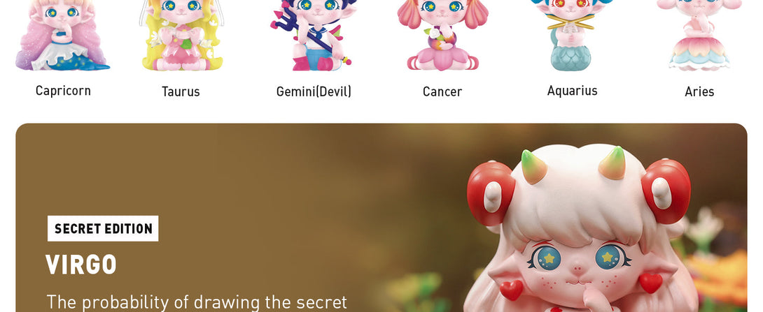 POP MART Zoe Flower Whispering Zodiac Series 3PC Exclusive Action Figure Box Toy Bulk Box Popular Collectible Art Toy Cute Figure Creative Gift, for Christmas Birthday Party Holiday - CC72Toy