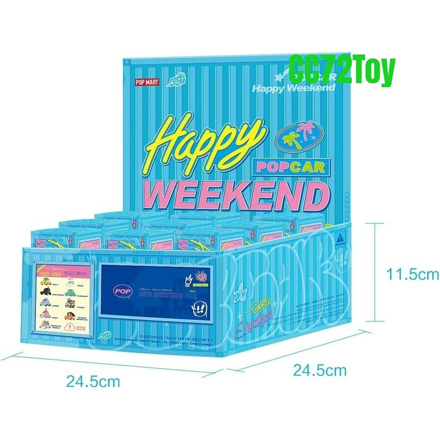 POP MART POPCAR Happy Weekend Series 9PC Exclusive Action Figure Box Toy Bulk Box Popular Collectible Art Toy Cute Figure Creative Gift, for Christmas Birthday Party Holiday - CC72Toy